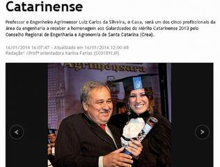 Editor da revista A Mira é homenageado com Medalha Mérito Catarinense