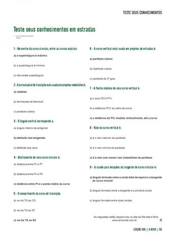 Teste seus conhecimentos em  em Estradas