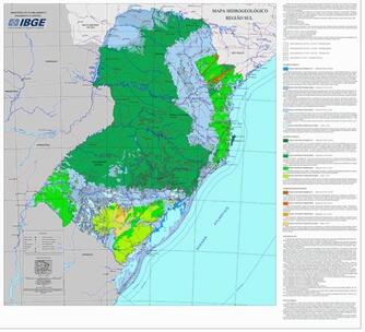 IBGE disponibiliza mapas vetoriais sobre a hidrogeologia na região Sul